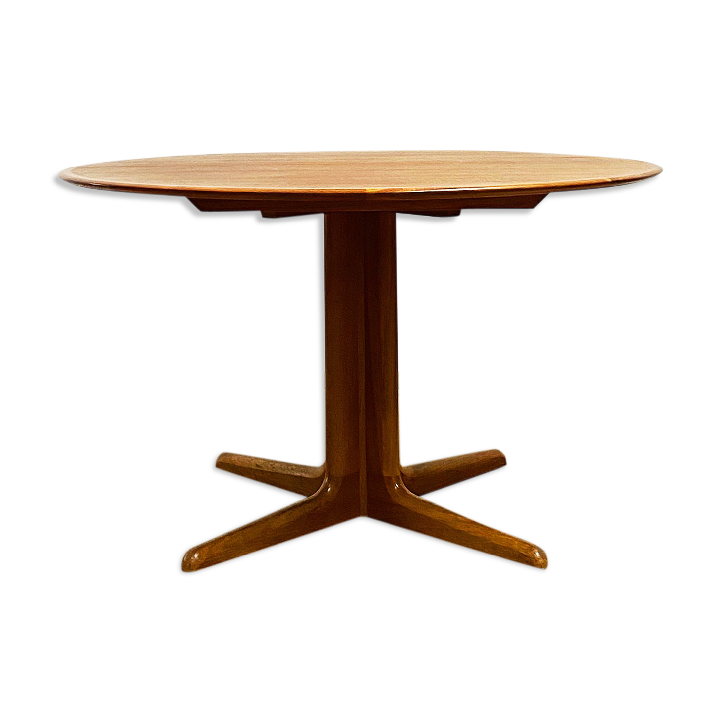 Round Circular Extendable Mid Century Teak Dining Table