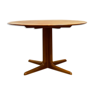 Round Circular Extendable Mid Century Teak Dining Table