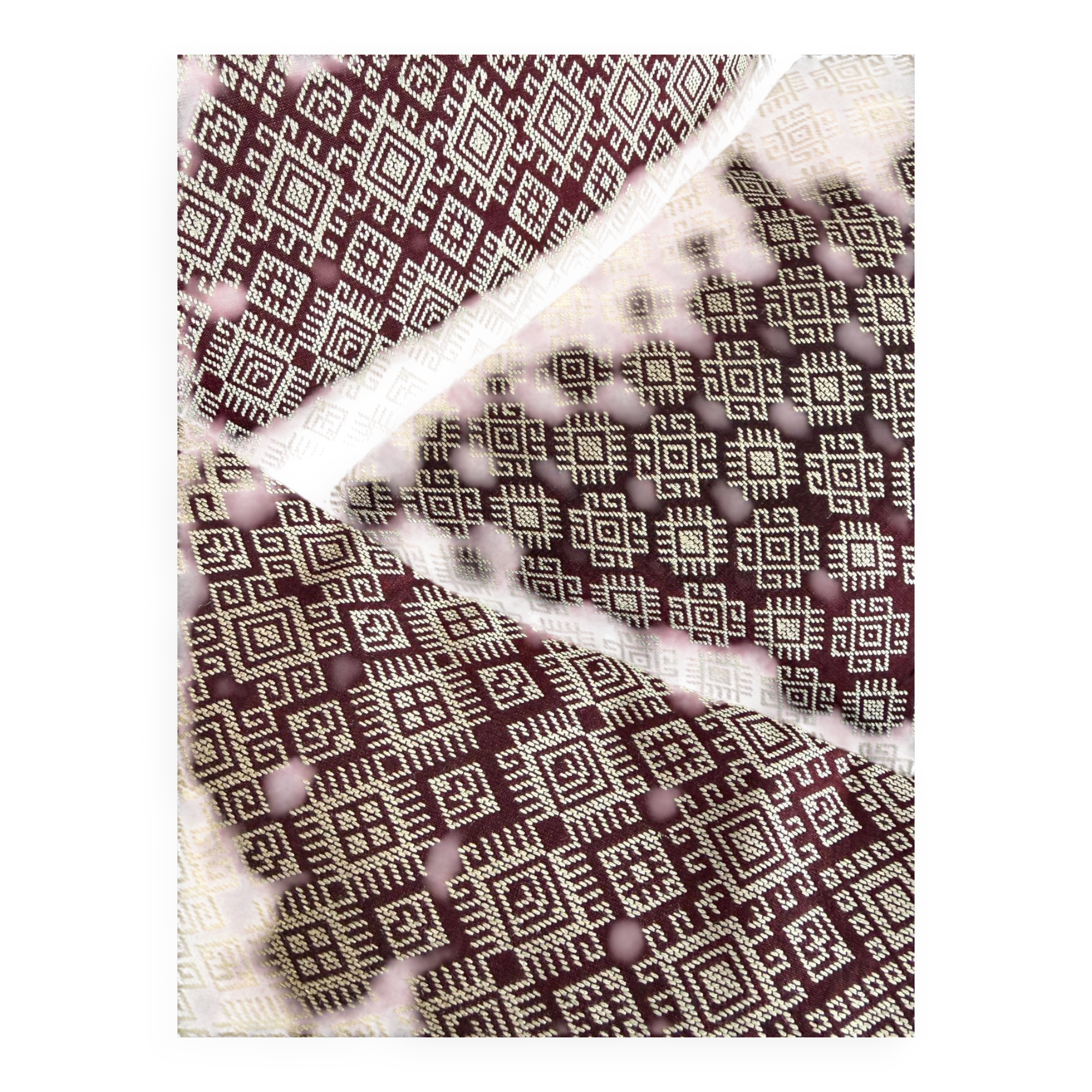 Housse de coussin kachin bordeaux et beige (rida) 30x50 cm