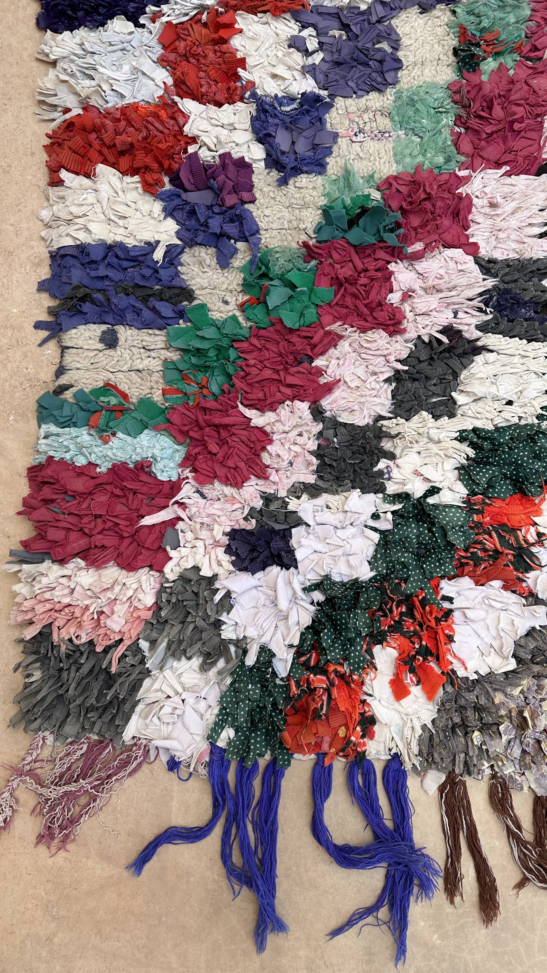 Tapis Marocain Boucherouite coloré - 74 x 185 cm