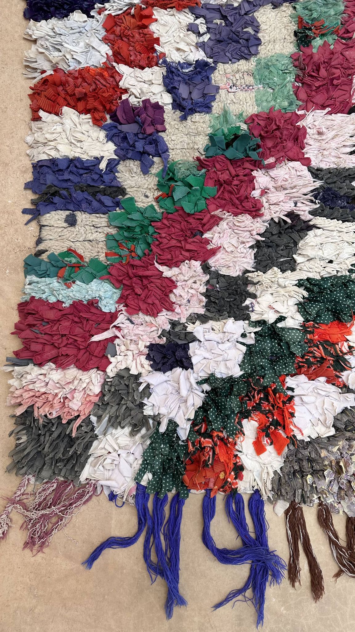 Tapis Marocain Boucherouite coloré - 74 x 185 cm