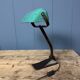 Erpé banker’s lamp with a turquoise enamel shade.
