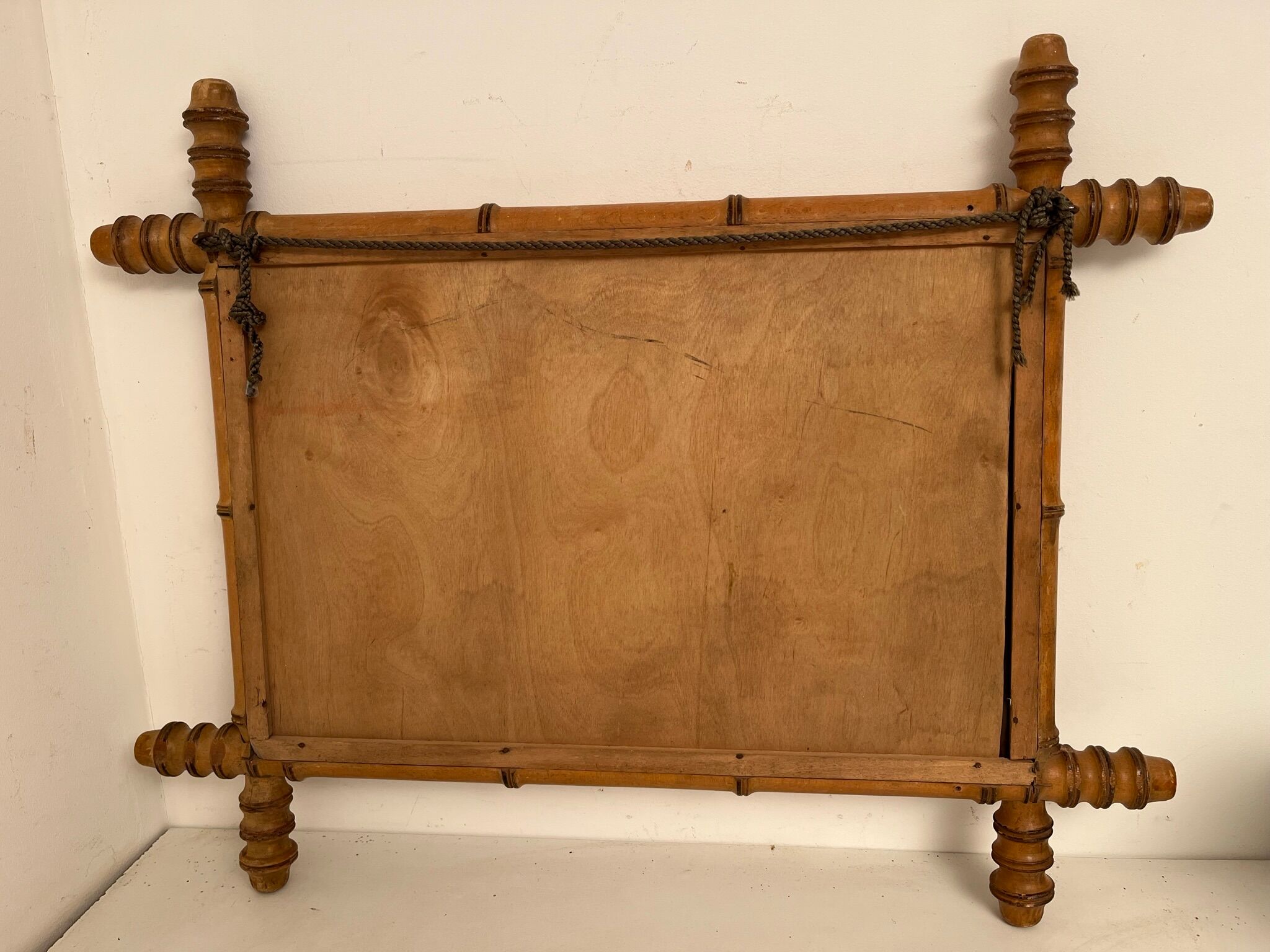 Turned wooden mirror bamboo style 1900s