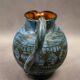 Blue ceramic pitcher with frieze by Jérôme Massier – Vallauris