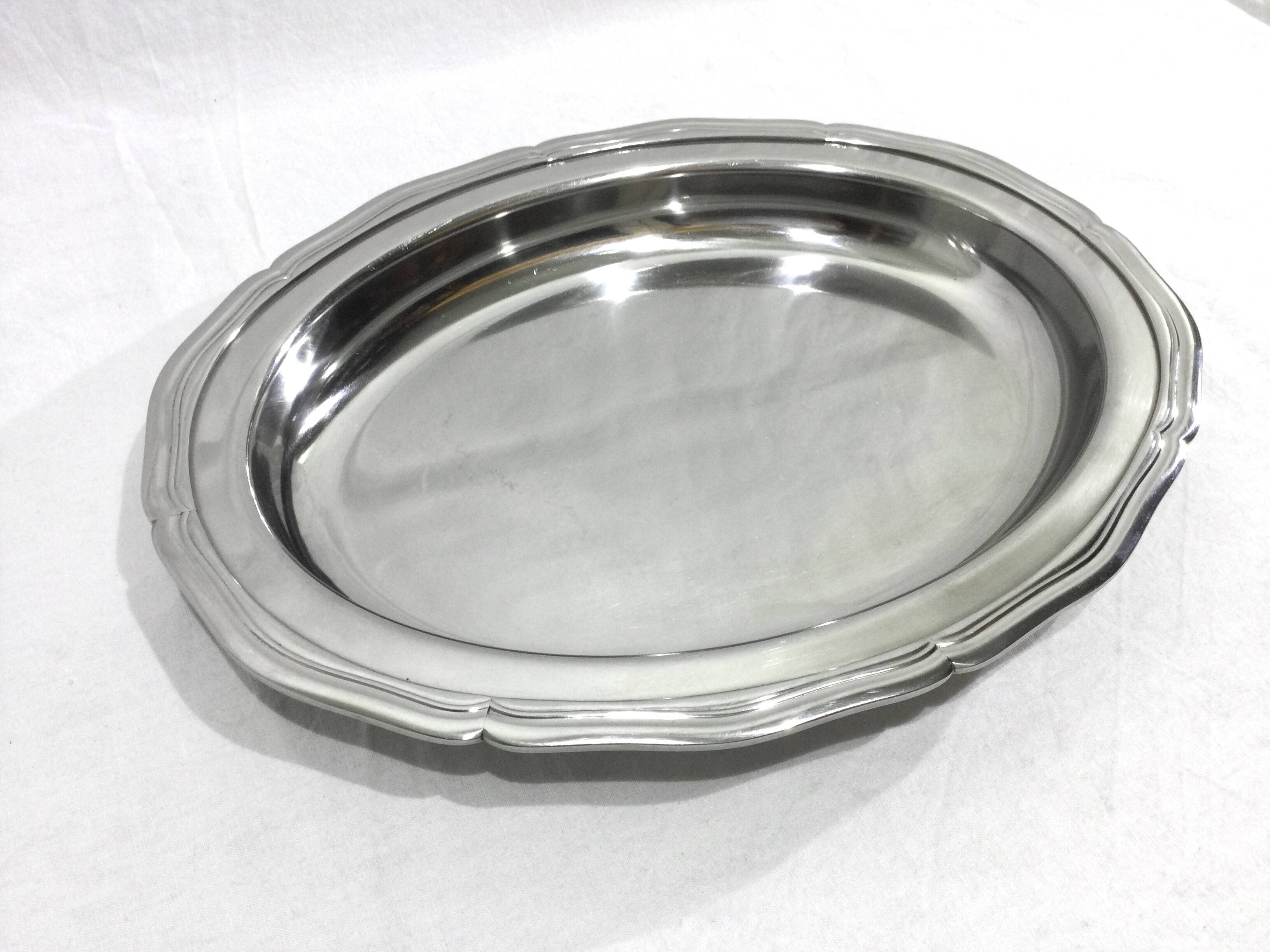 Silver Metal Serving Dish