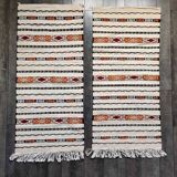 Moroccan ethnic white kilim carpet 70x150 cm
