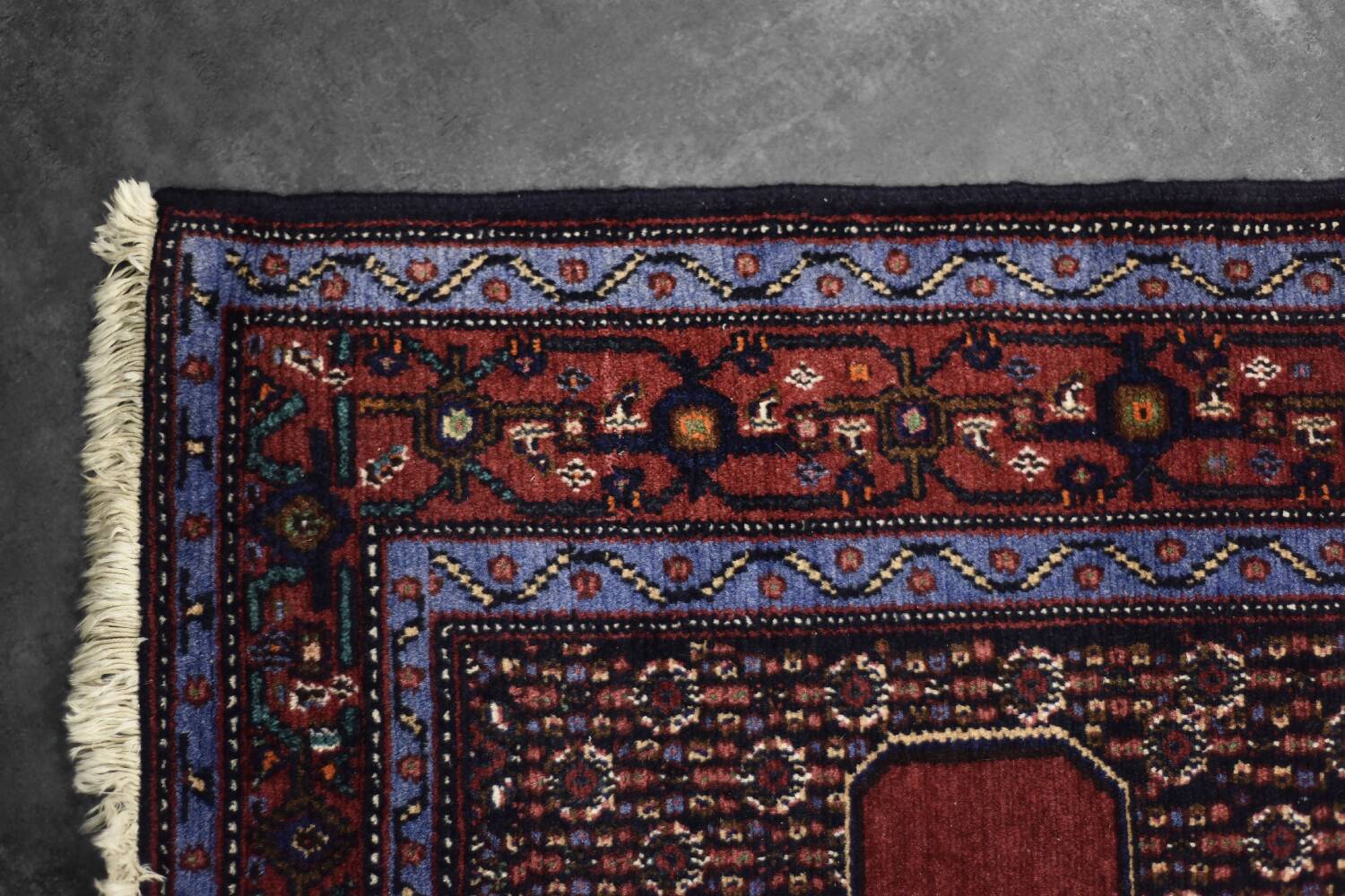 Vintage Hand-Woven Middle Eastern Oriental Senneh Rug, 1960s