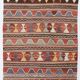 4x6 Green & Red Geometric Vintage Kilim Rug, 123x169Cm