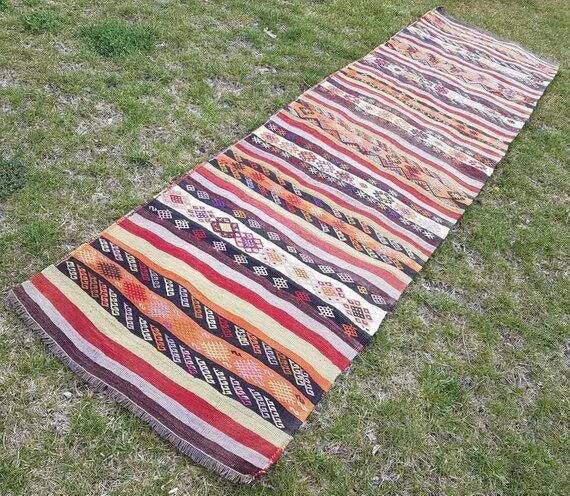 Vintage Turkish hallway rug 80x295 cm