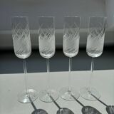 Set of 4 Engraved Champagne Flutes Salviati
