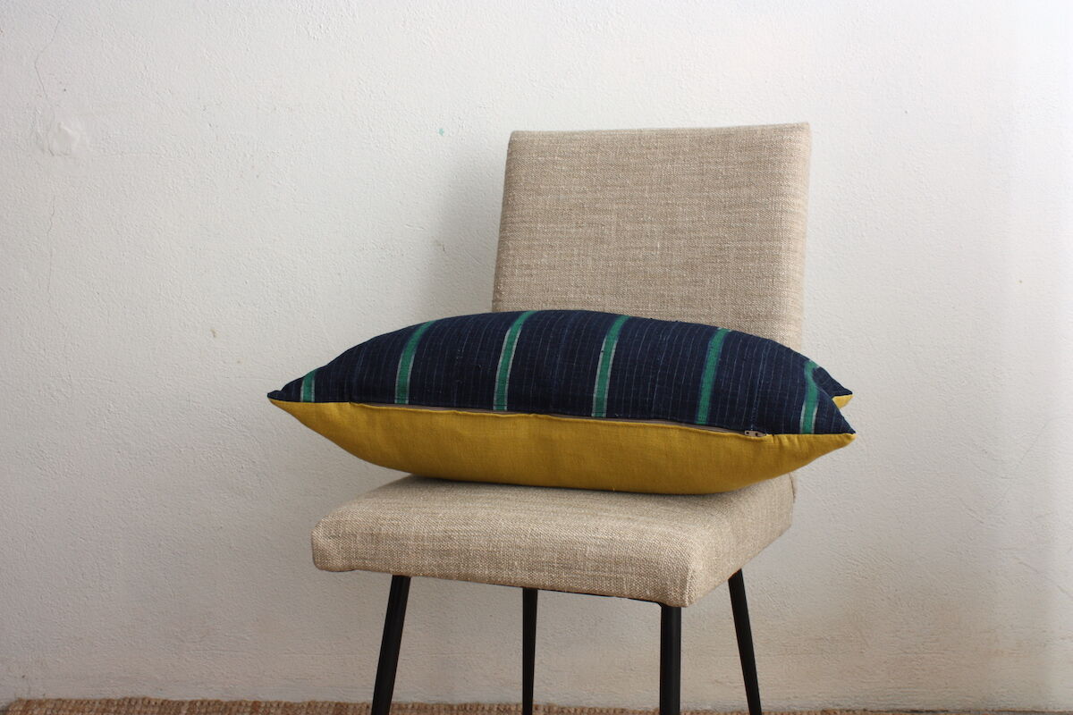 Ethnic Indigo African Asoke cushion cover
