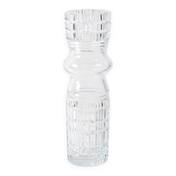 Vase en verre cristal clair, grand et solide / Florence / Italie / années 1960