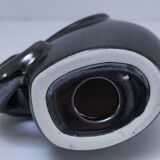 Two iridescent black and white ceramic elephants design