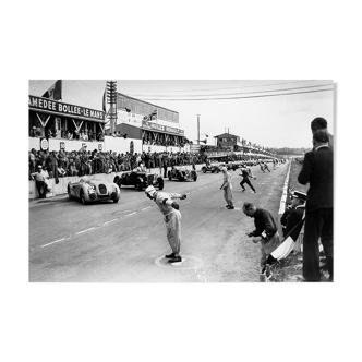 Photography, "Departure of the 24 Hours of Le Mans", 1939 / NB / 15 x 20 cm
