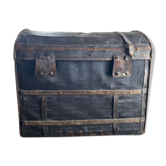 Leather & wood travel trunk