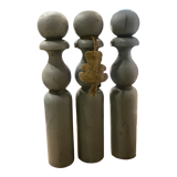 Set of 3 old grey wood keels