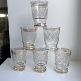 Set of 6 engraved cups and golden spirals 50-60s