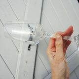 Old Service of 18 Transparent Design Stemmed Glasses