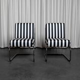 Pair of Seventies stripe armchairs