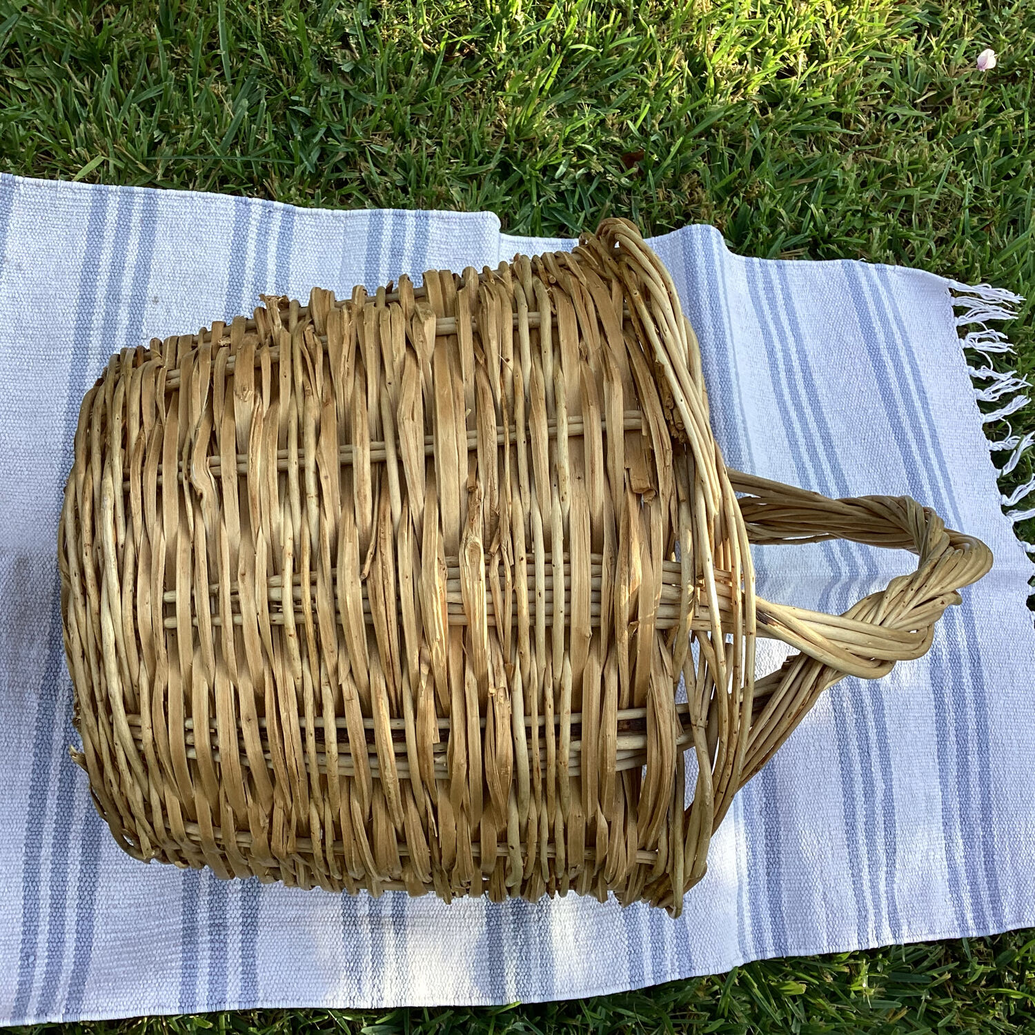 Large handcrafted wicker basket