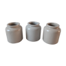 Trio of white sandstone pots