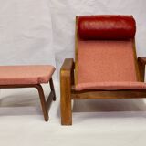 Pulkka chair and ottoman by Ilmari Lappalainen for Asko, 1963