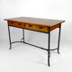Bureau moderniste en merisier et fer forgé, circa 1980