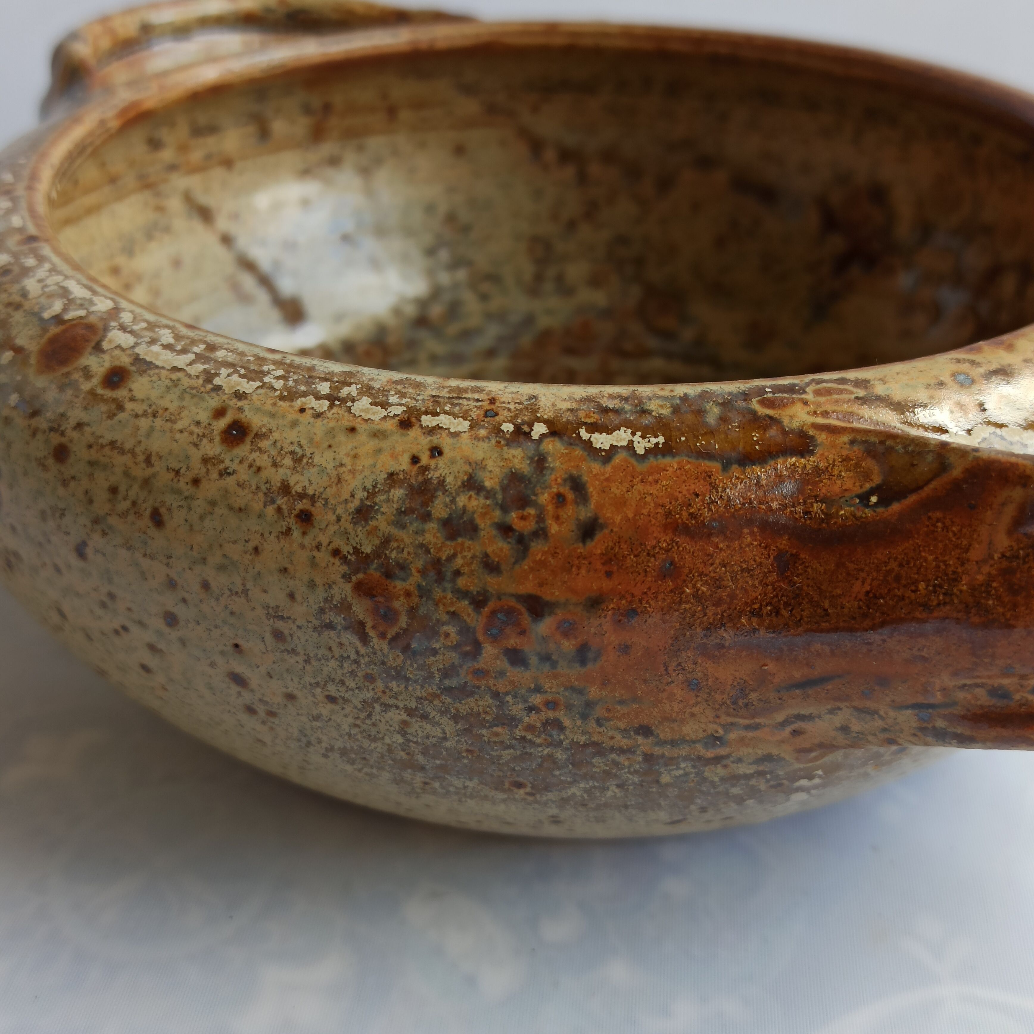 La Borne pyrity sandstone dish signed by JP