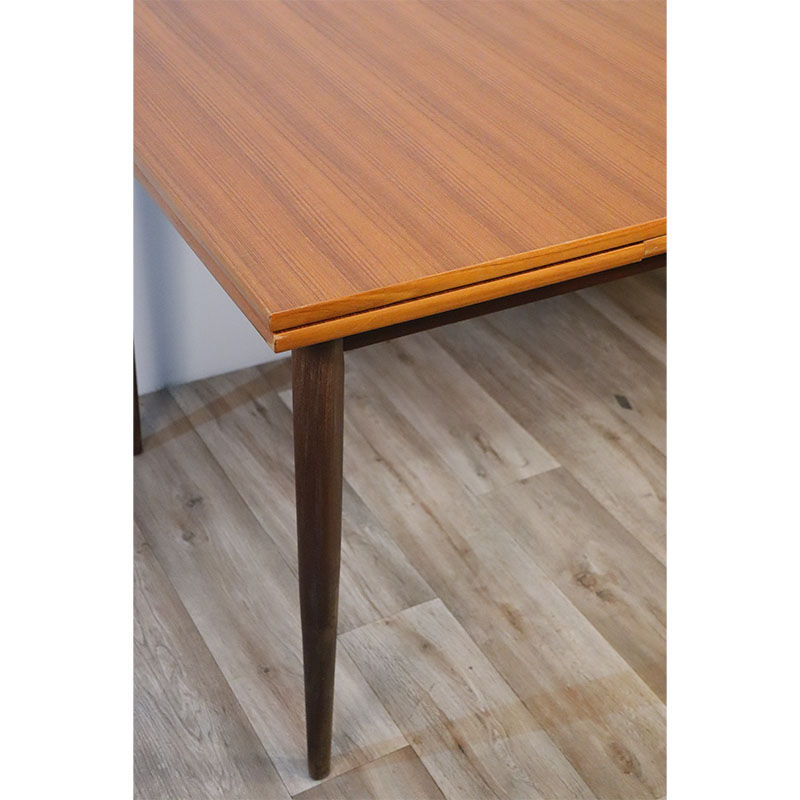 Extendable Scandinavian teak meal table around 1960