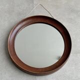 Mid Century solid wenge wooden wall mirror