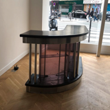 Low vintage design bar with interior storage