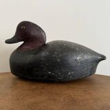 Duck caller in polychrome carved wood, early 20th century folk art