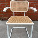 Cesca chair model with armrest in white