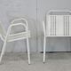 Pair of honeycomb steel armchairs. France, circa 1950.