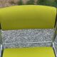 Set of 6 designer chairs with wooden seats and backs, chrome legs.