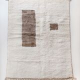 Moroccan Berber carpet Beni ouarain ecru with brown patterns 233x169cm