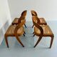 Set of 4 Baumann chairs, Gondola model, wood and cane, 70s