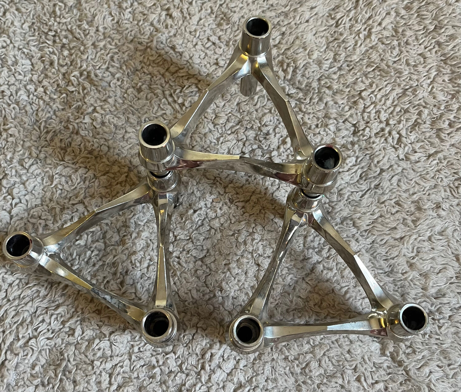 Stackable candle holder design from the 70s