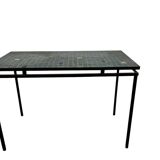 Table basse vintage en mosaïque bleue / table à plantes