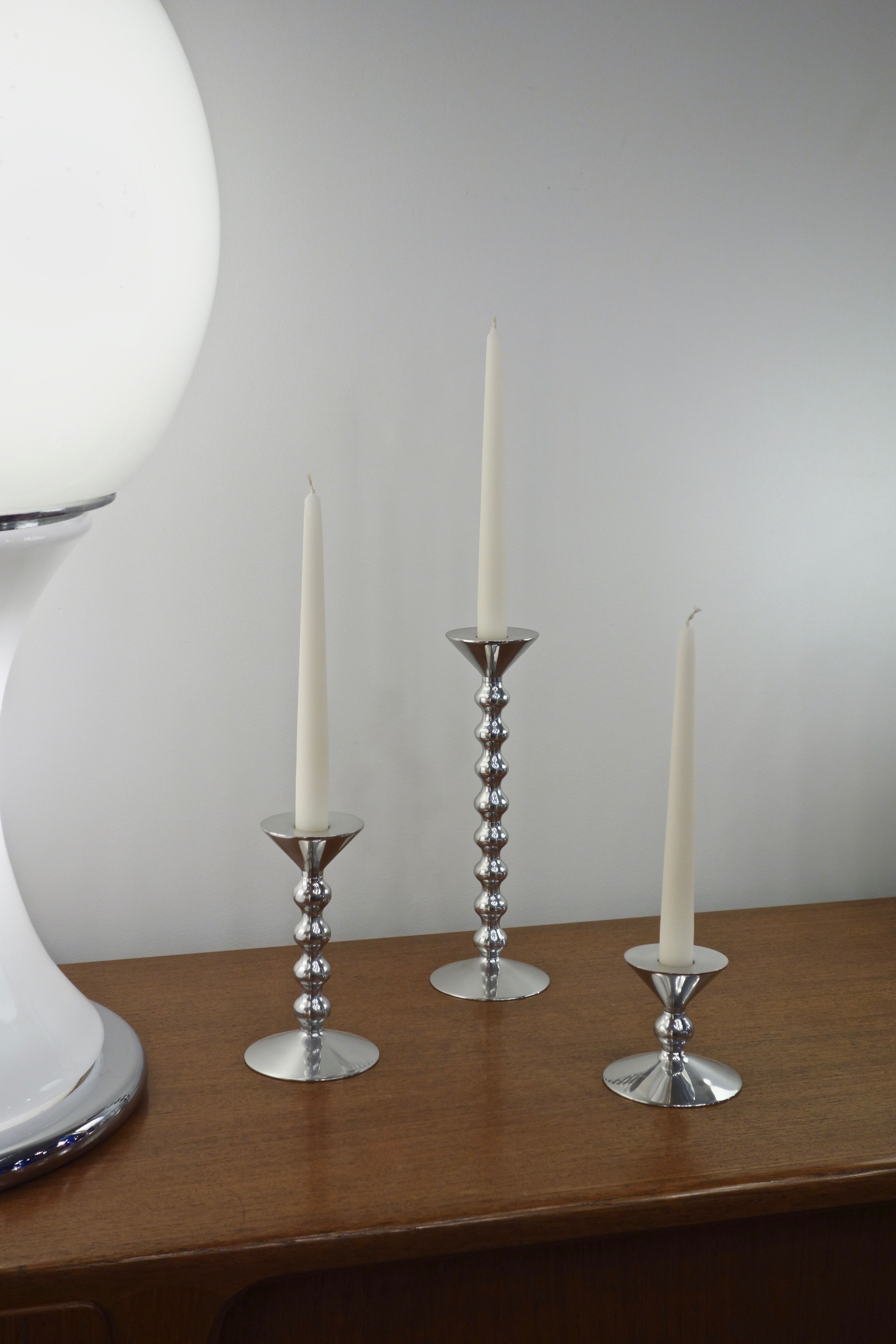 Set of 3 candle holders by Alessandro Mendini for Alessi, Italy 2002
