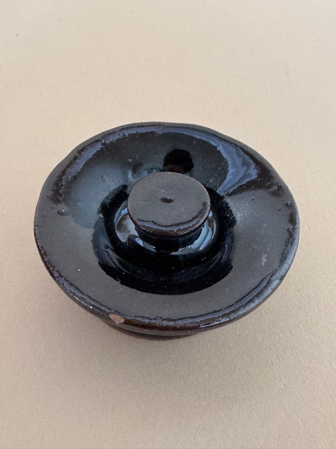 Vintage Modernist Set Of 6 Glass Coffee/Tea Cups With Ceramic Teapot