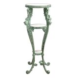 Patinated cast iron harness with marble tops