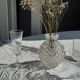 Small glass ball vase with diamond points H15