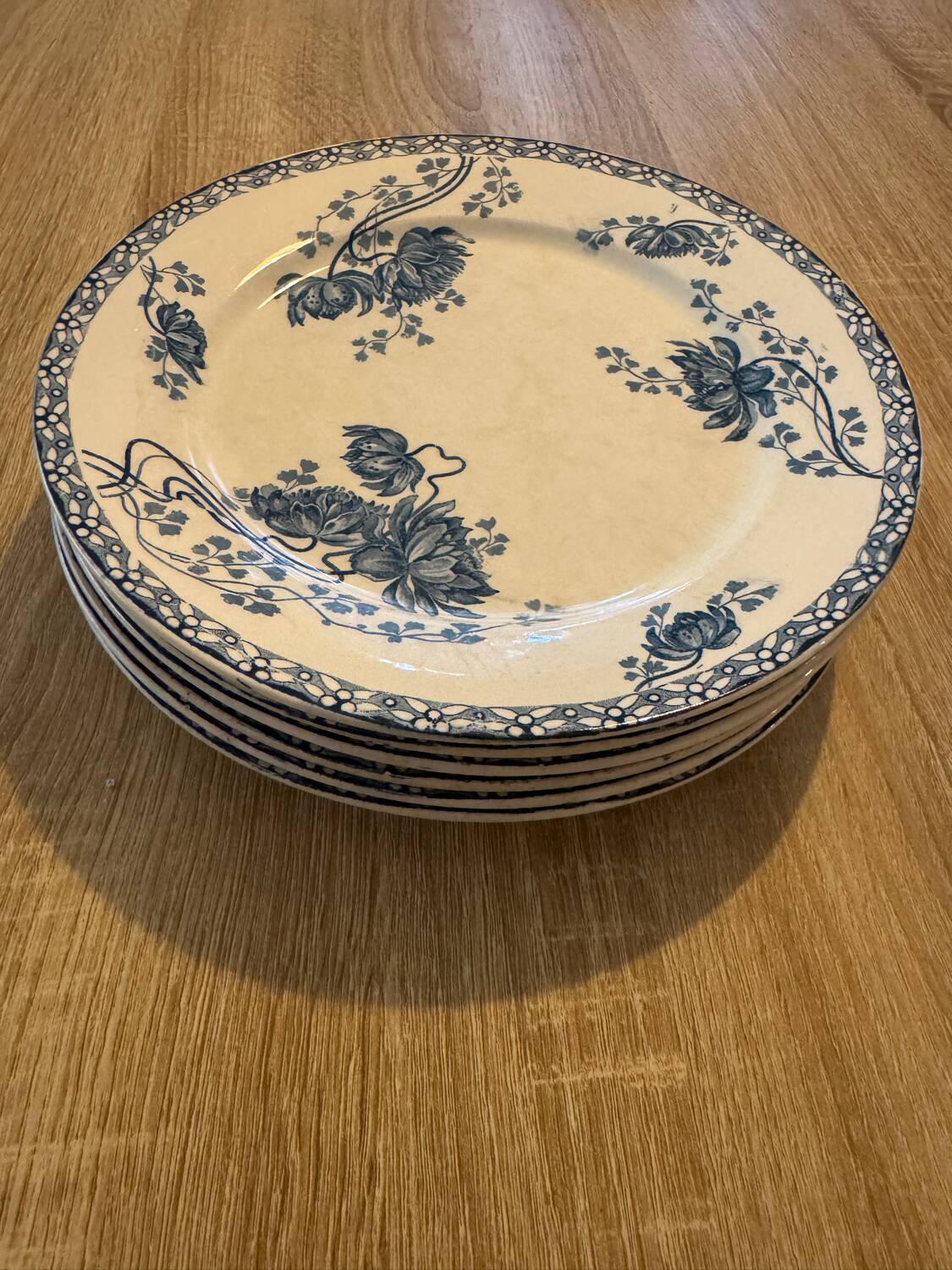 6 antique plates Royat – Sarreguemines