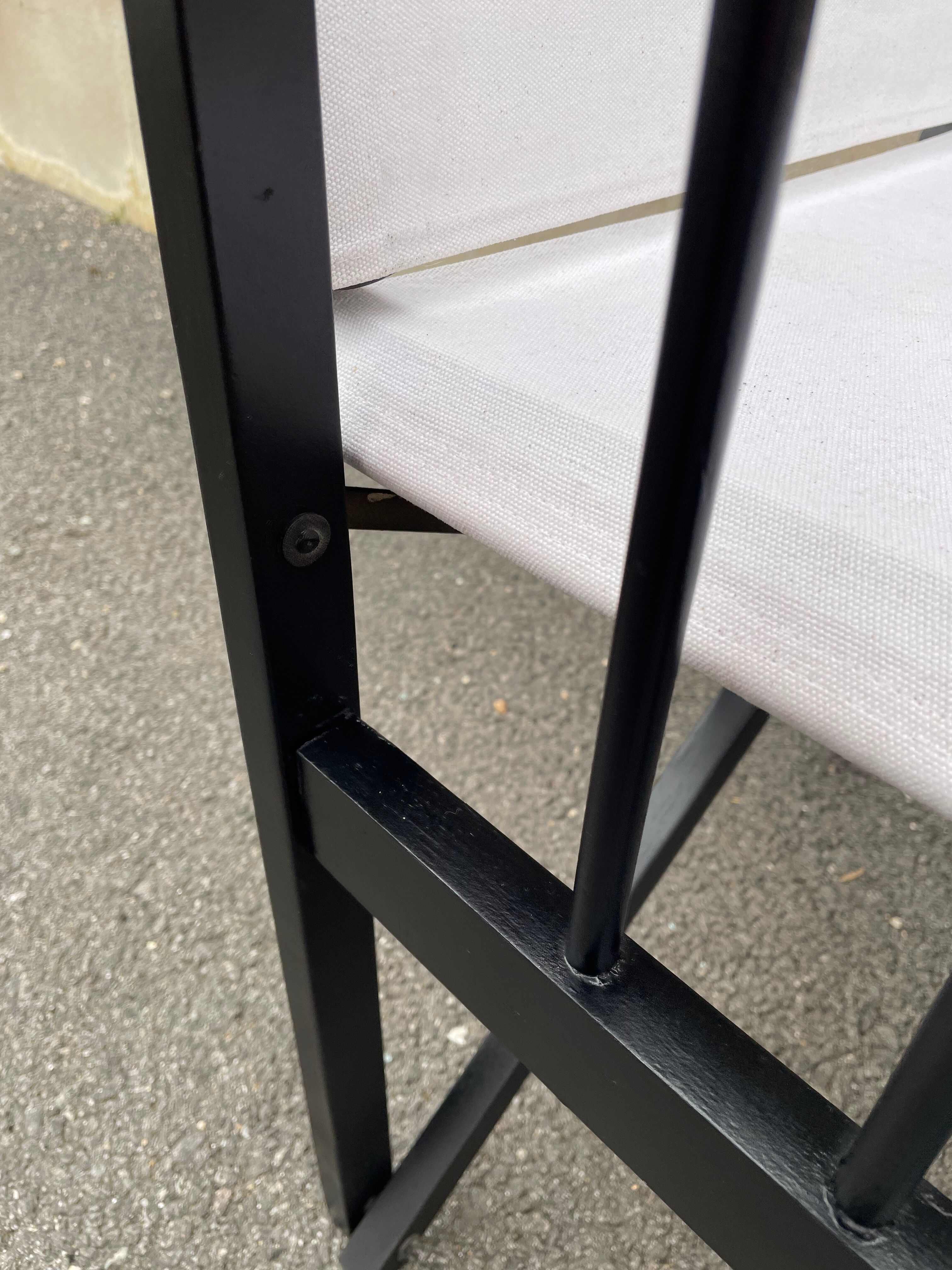 Foldable Steward's chair in wood painted black
