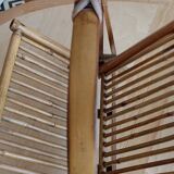 Vintage seventies foldable bamboo magazine rack