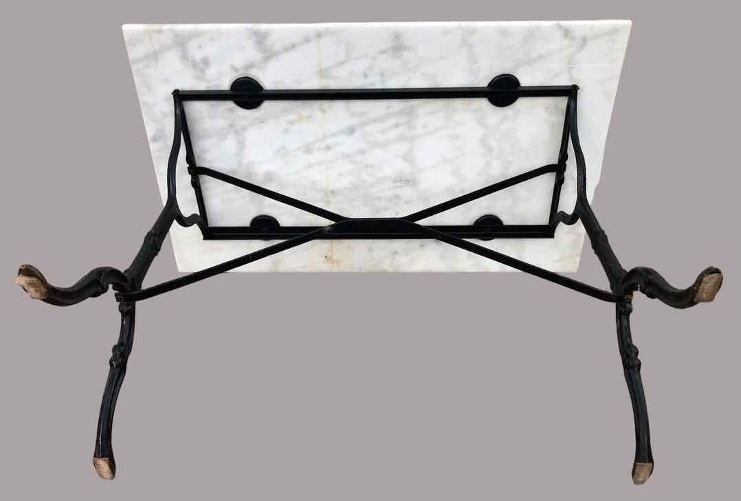 Marble and cast iron bistro table