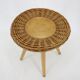 1970 Jan Kalous Beech an Rattan Side Table by ULUV,Czechoslovakia