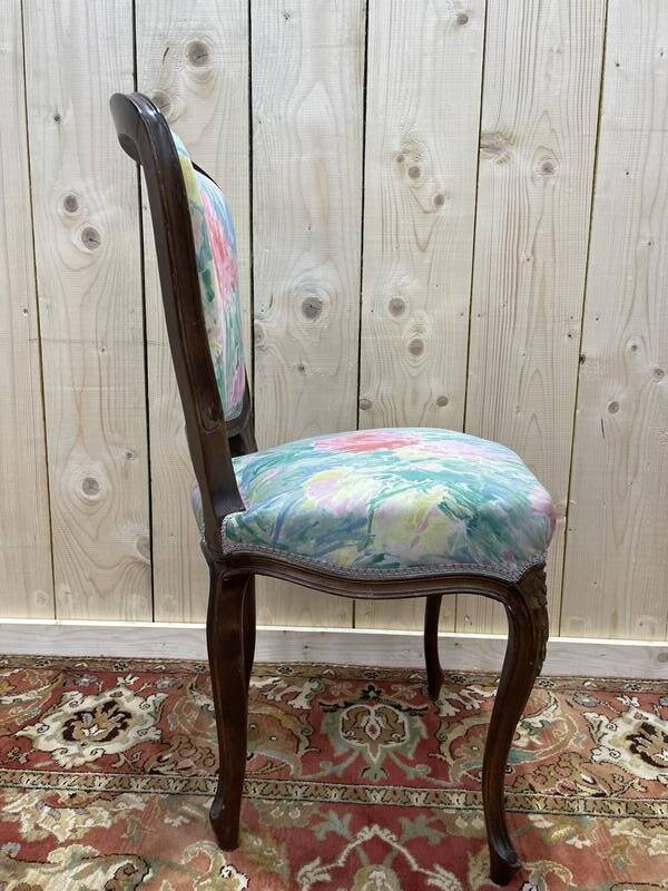 Suite de 6 chaises Louis Philippe à Rossi fleuri