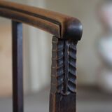 Pair of Danish armchairs in beech, reupholstered in lambswool, Art Nouveau, 1900s.